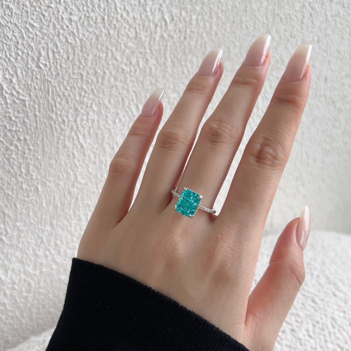 ZAHIRA ✧ Anello ARGENTO 925/Verde Acqua - BELLAETEREA