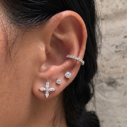 SNOW FLAKE ❥ Silver earrings